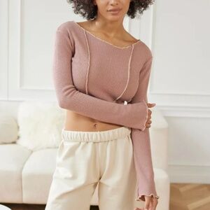Out From Under (Urban Outfitters) Bella Thermal Seamed Long Sleeve Top | M